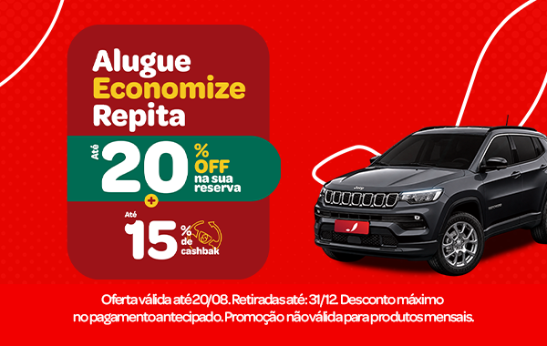 Até 20%OFF na sua reserva. + 15%OFF na proteção especial!